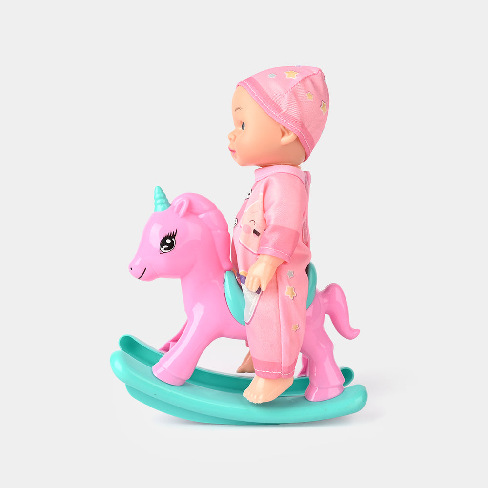 10 Inch Doll With Rocking Horse