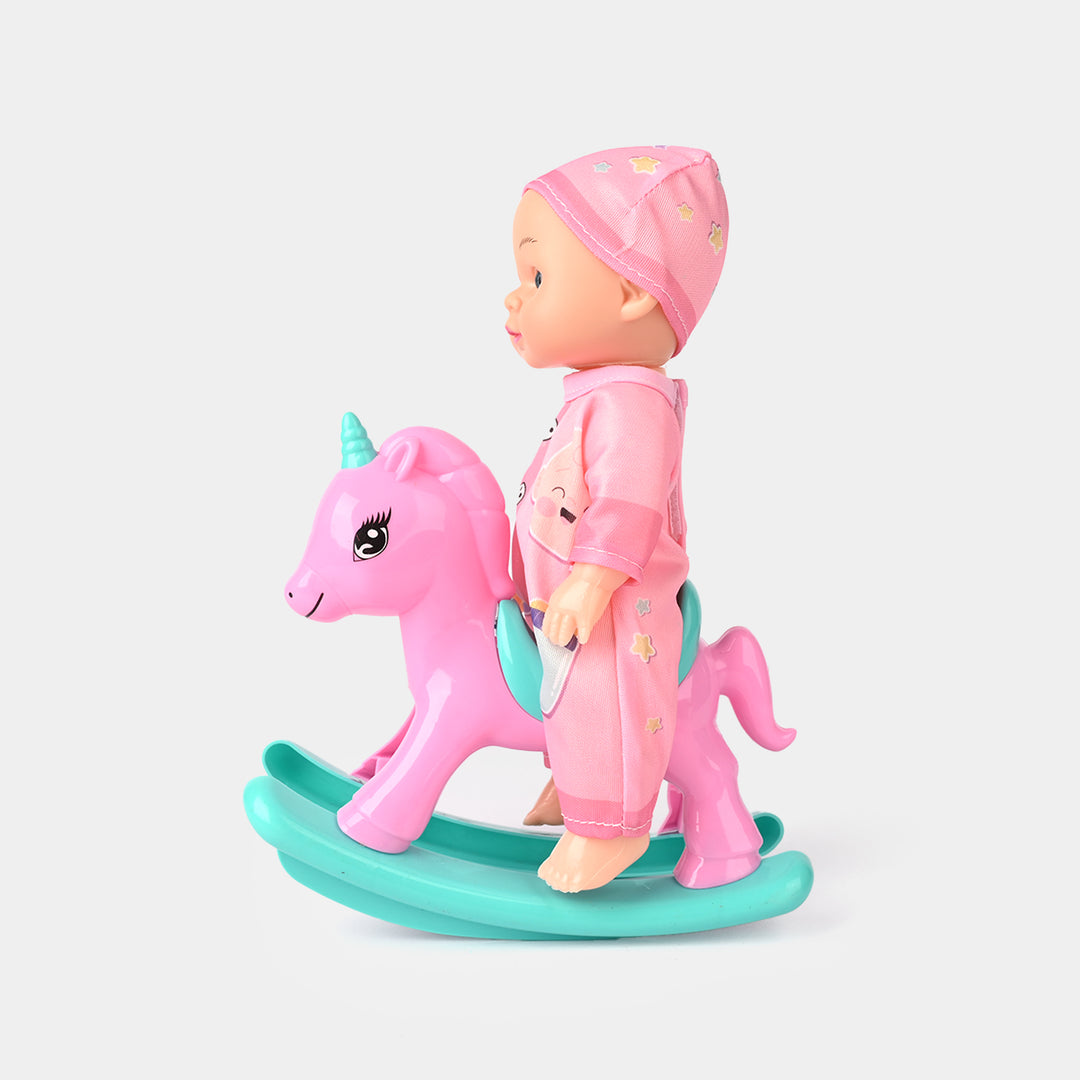 10 Inch Doll With Rocking Horse