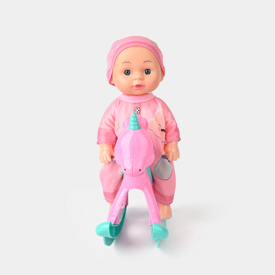 10 Inch Doll With Rocking Horse