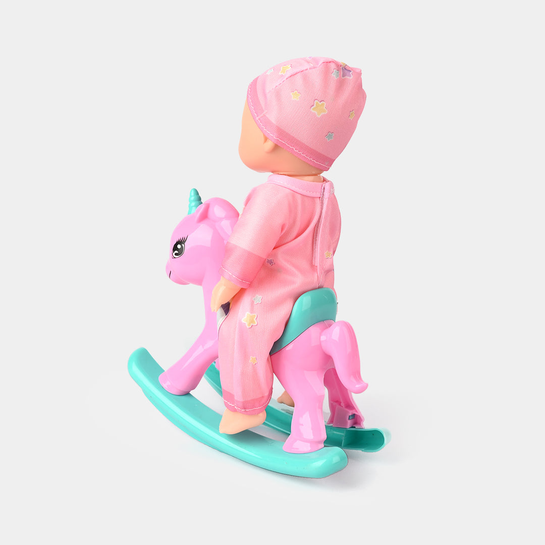 10 Inch Doll With Rocking Horse
