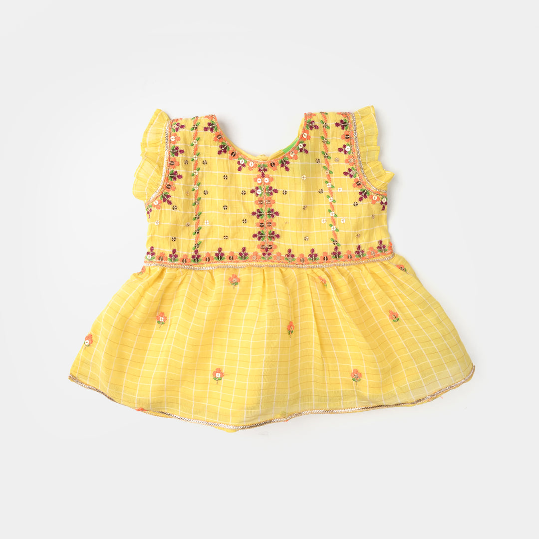 Infant Girls Cotton 2Pc Set (Summer Lime) - Yellow