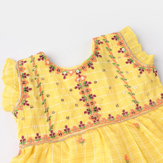 Infant Girls Cotton 2Pc Set (Summer Lime) - Yellow