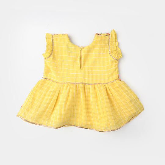 Infant Girls Cotton 2Pc Set (Summer Lime) - Yellow