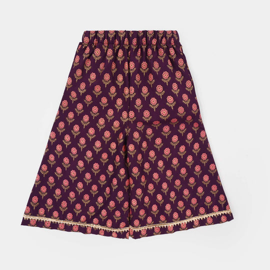 Infant Girls Poly Cambric 2Pcs Suit (Bebo) - Purple