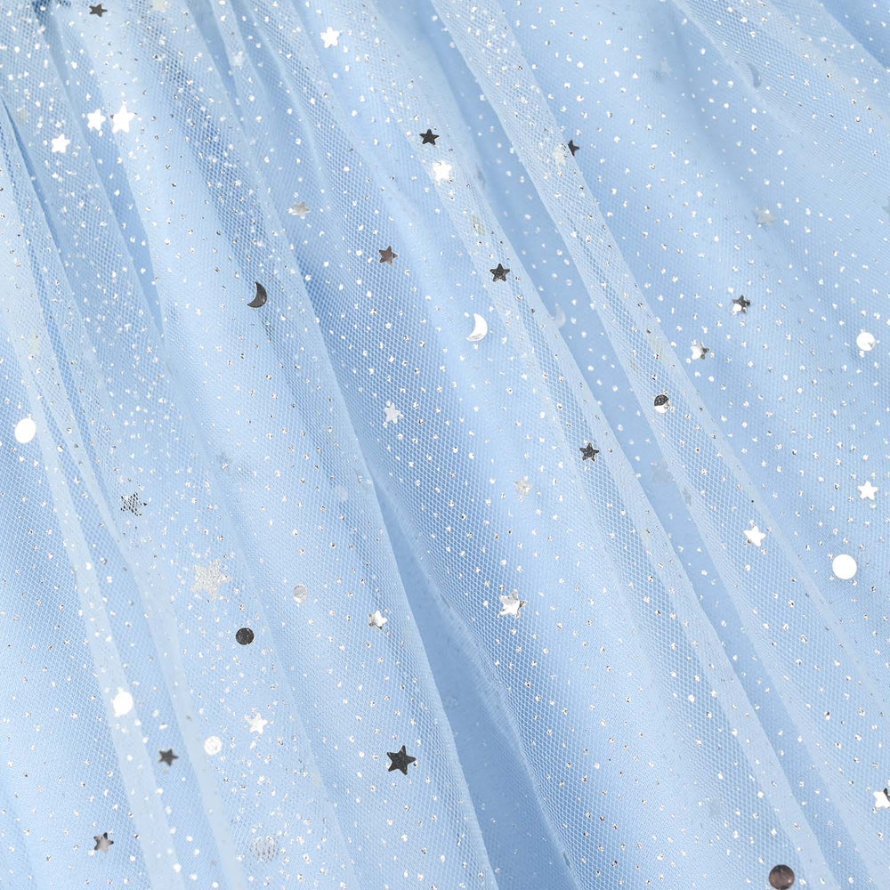 Girls Net Short Skirt Star – Light Blue