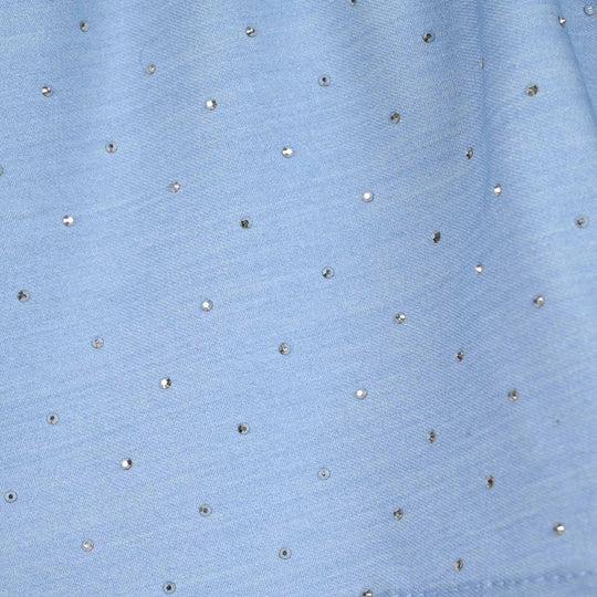 Infant Girls Poly Cambric Short Skirt (Stud) - Sky Blue