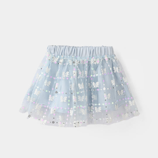 Infant Girls Net Short Skirt Bow - Light Blue
