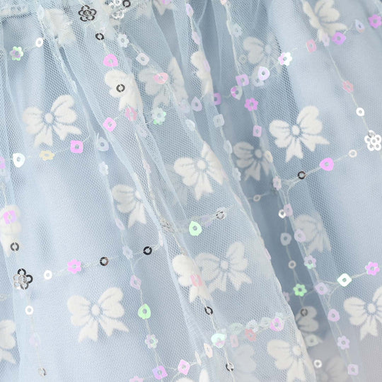 Infant Girls Net Short Skirt Bow - Light Blue