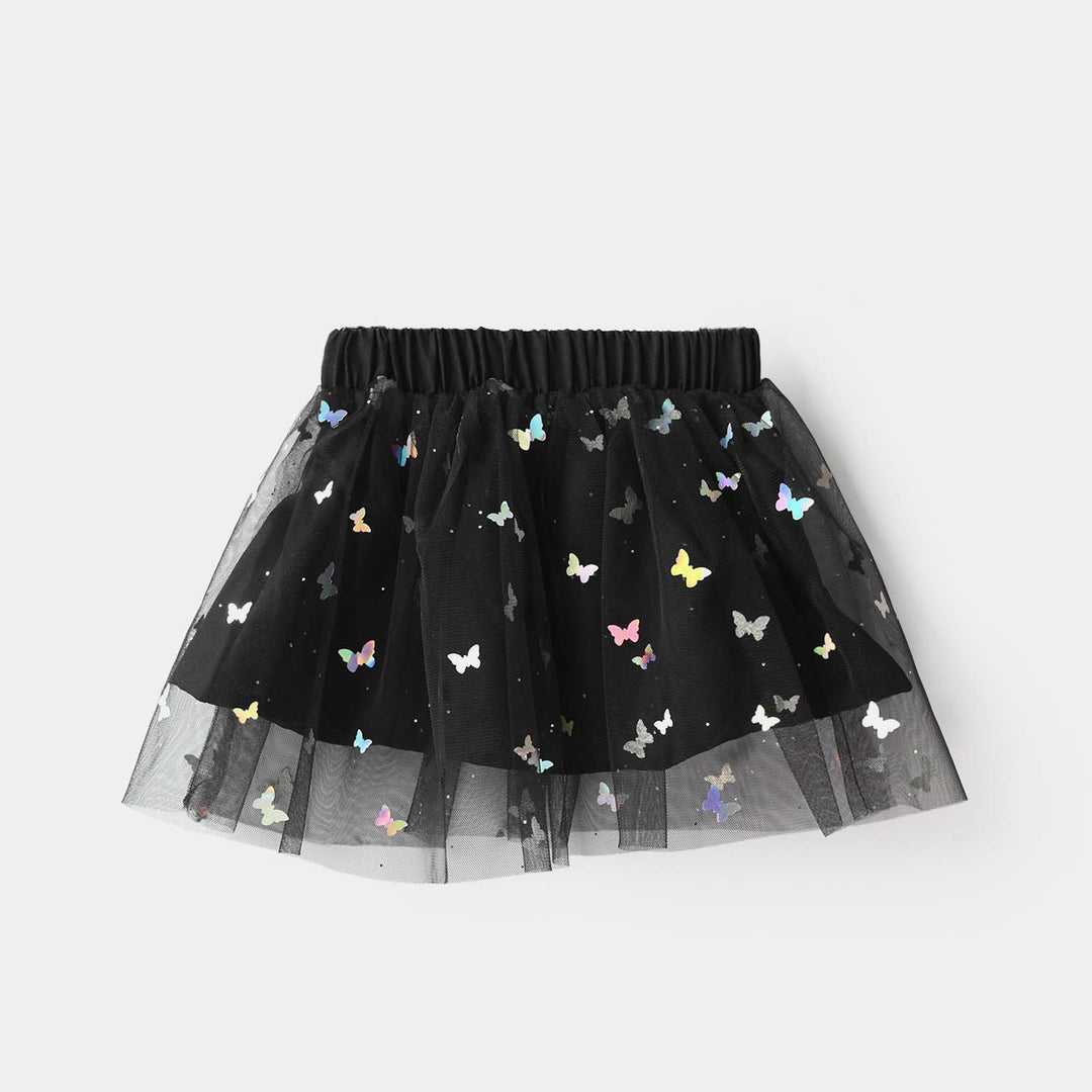 Infant Girls Net Short Skirt - Black