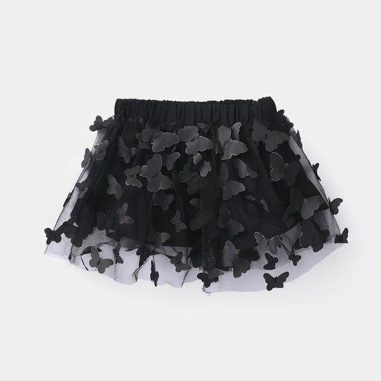 Infant Girls Net Short Skirt Butterflies - Black