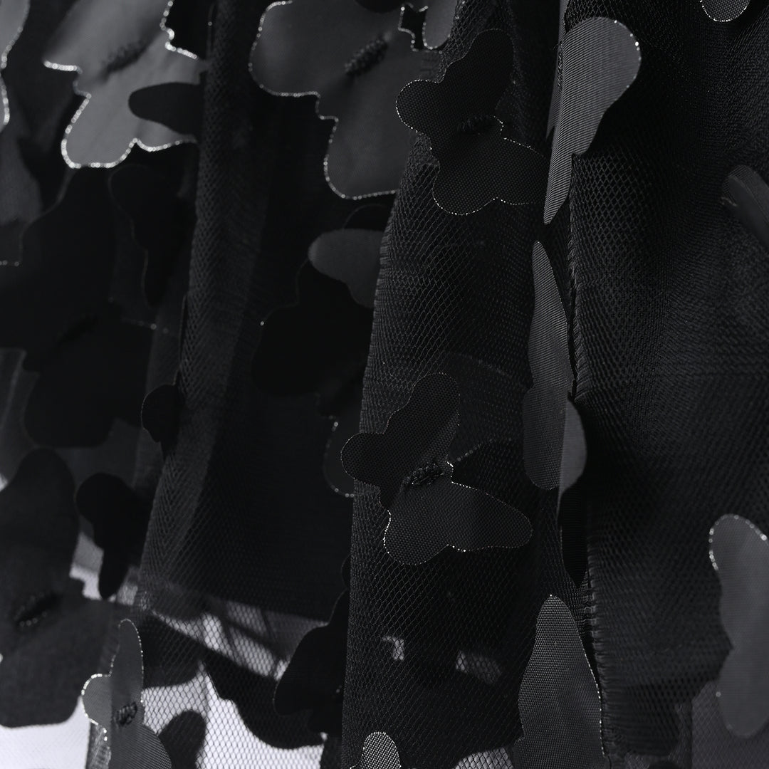 Infant Girls Net Short Skirt Butterflies - Black