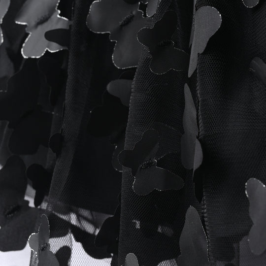 Infant Girls Net Short Skirt Butterflies - Black