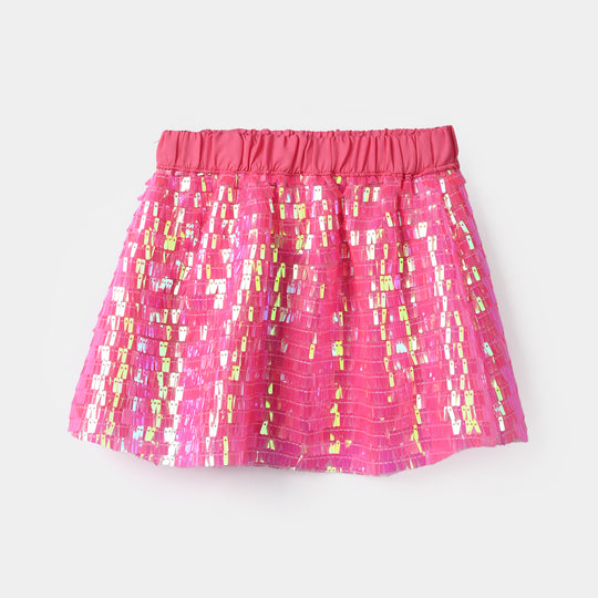 Infant Girls Net Short Skirt Shinny Pink