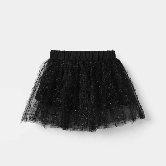 Infant Girls Net Shorts Skirt - Black