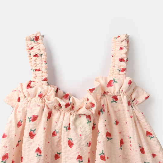 Infant Girls Poly Crinkle 2Pc Suit - Cream