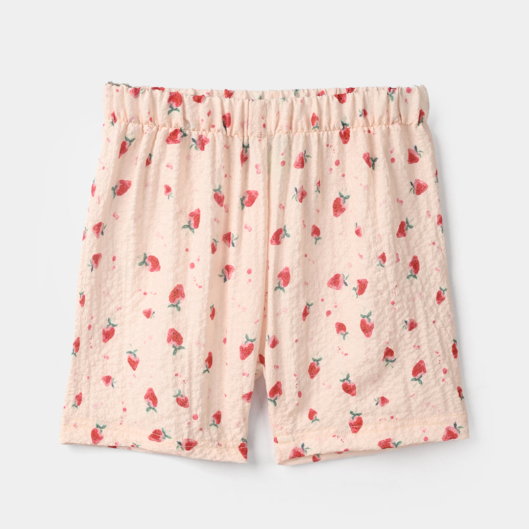 Infant Girls Poly Crinkle 2Pc Suit - Cream