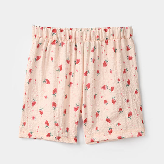 Infant Girls Poly Crinkle 2Pc Suit - Cream