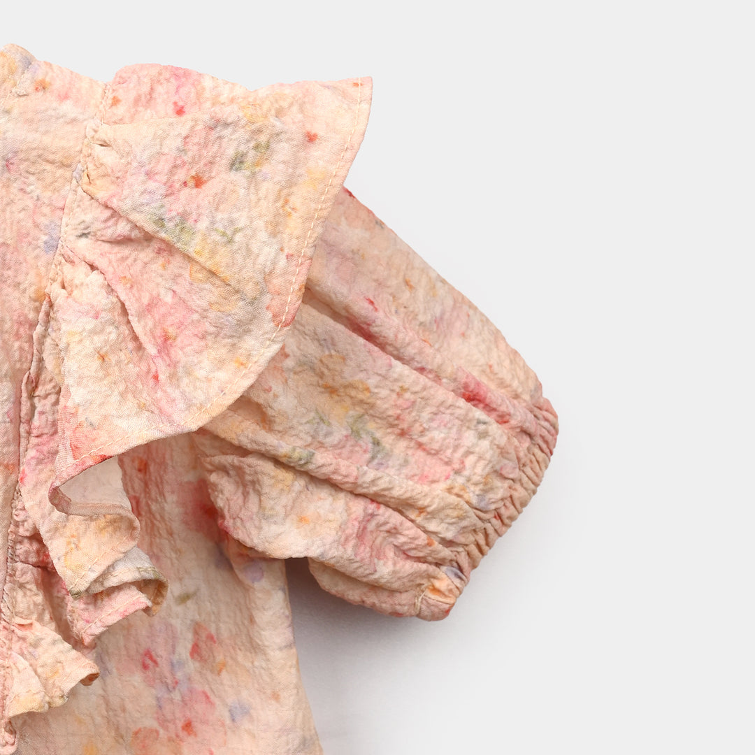 Infant Girls Poly Crinkle 2 Pc Suit - Multi