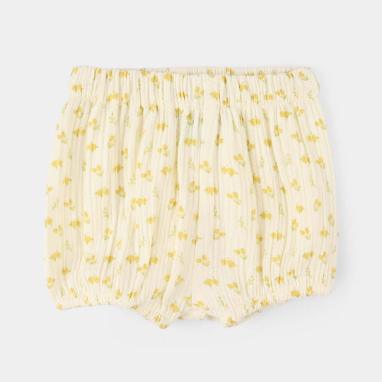 Infant Girls Gauze 2 Pc Suit-Sunflower-OFF-White