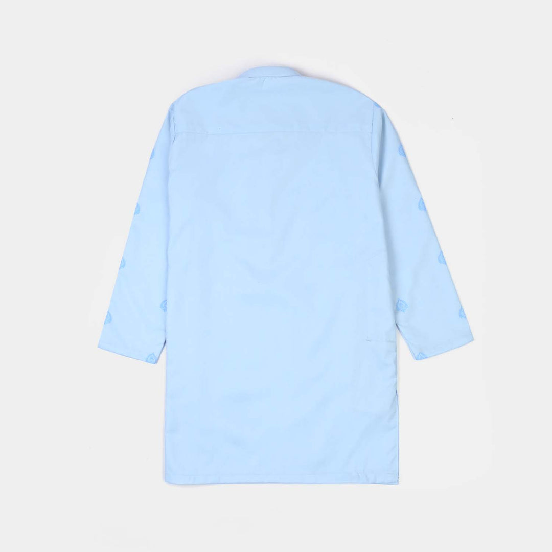 Boys Poly Viscos Printed Kurta (Breeze) - Blue