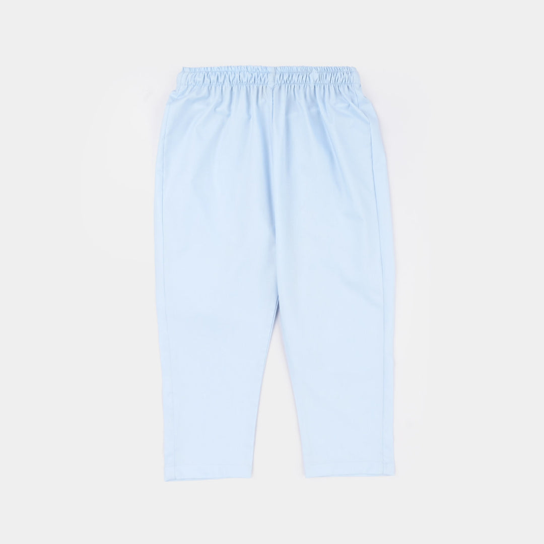Boys Poly Viscos Kurta Pajama (Cut Collar) - Light Blue