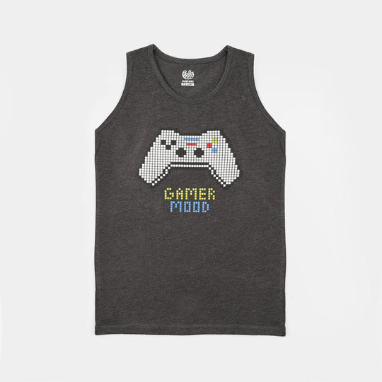 Boys Slub Jersey Sando (Game Mood) – Dark Grey