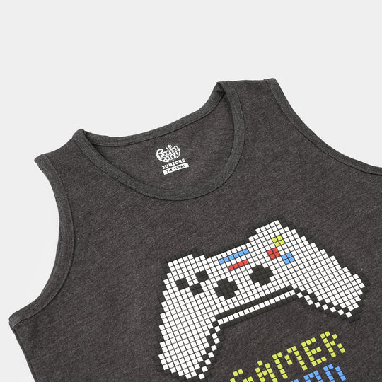 Boys Slub Jersey Sando (Game Mood) – Dark Grey