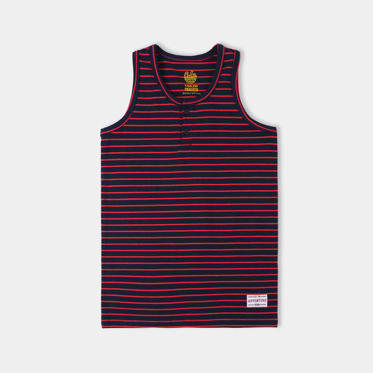 Boys Yarn Dyed Sando Adventure - Navy