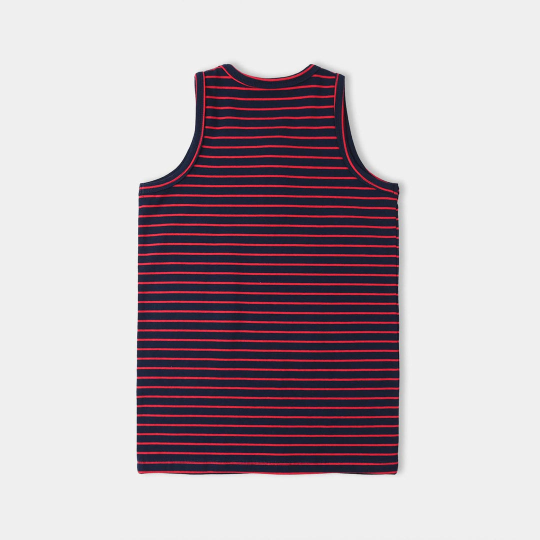 Boys Yarn Dyed Sando Adventure - Navy