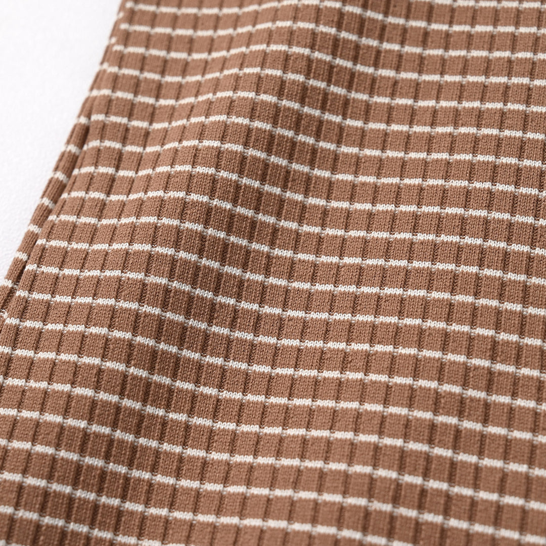 Boys Yarn Dyed Sando (Have A Good Day) - Brown