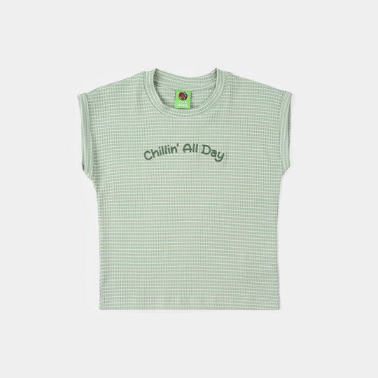Infant Boys 2x1 Rib Sando (Chill In All Day) - Green