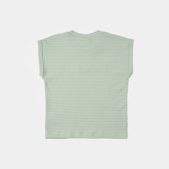 Infant Boys 2x1 Rib Sando (Chill In All Day) - Green