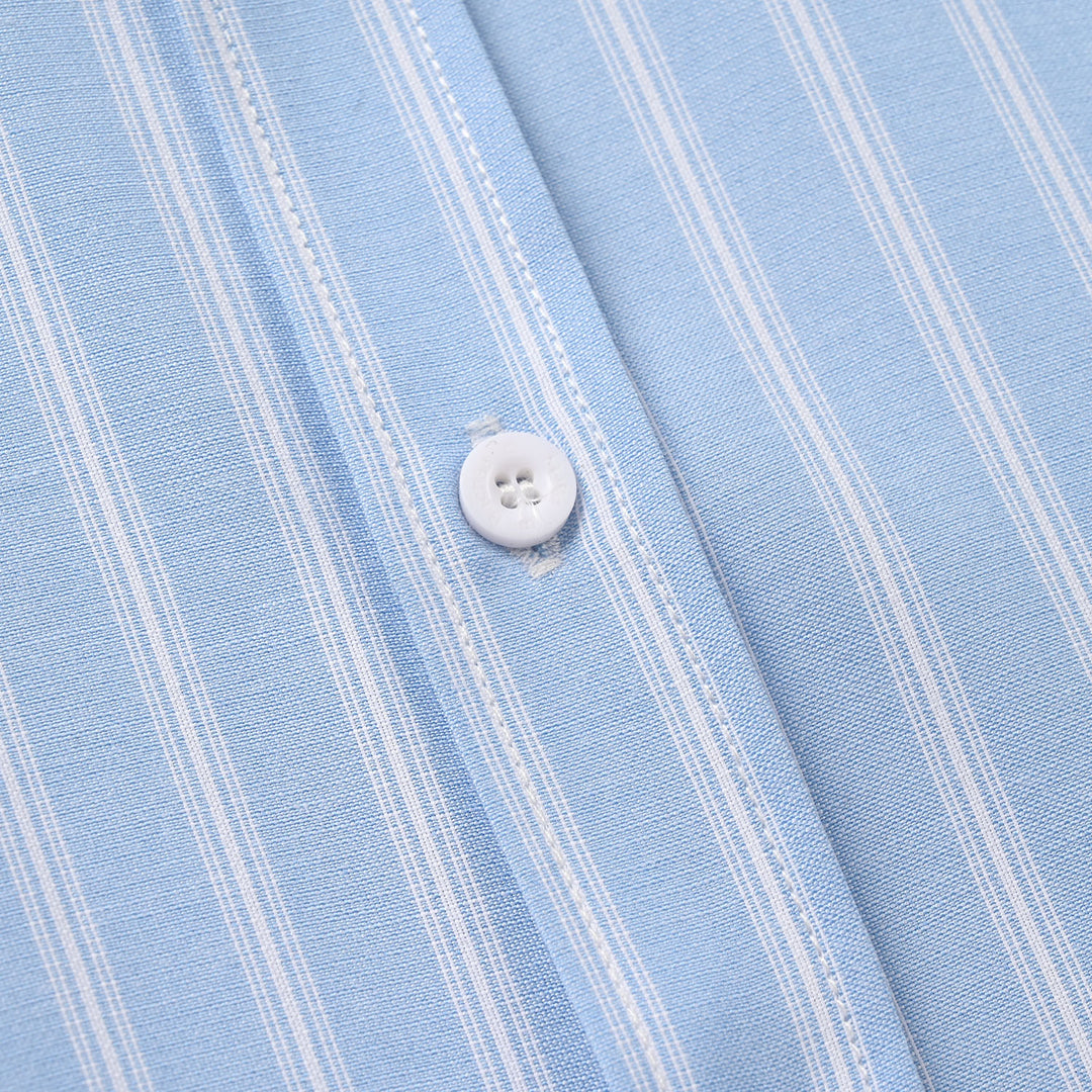 Boys Yarn Dyed Shirt (Stripe) - Blue