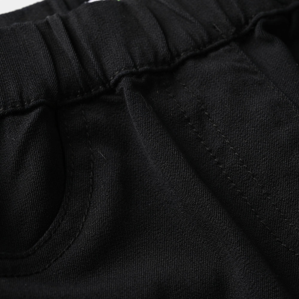 Girls Cotton Twill Jeggings - Black