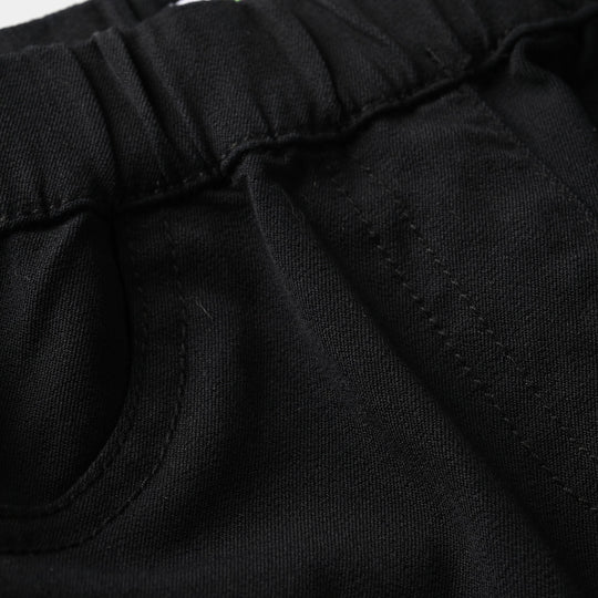 Girls Cotton Twill Jeggings - Black