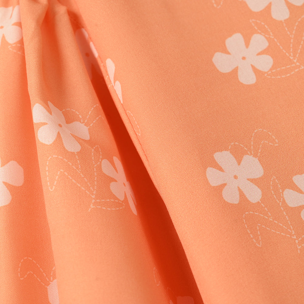 Girls Poly Mesh Printed Top - Peach