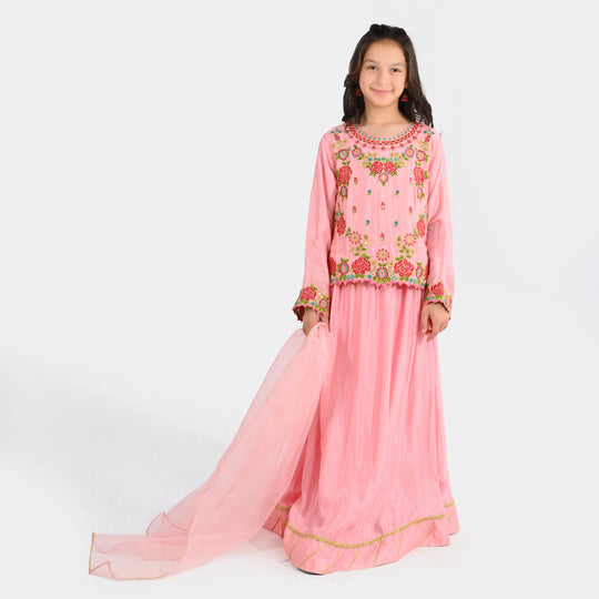 Girls Raw Silk 3-Piece Suit (Rose Gul) - Paradise Pink