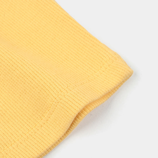 Infant Boys 2x1 Rib Sando Good Today-Gold.Haze