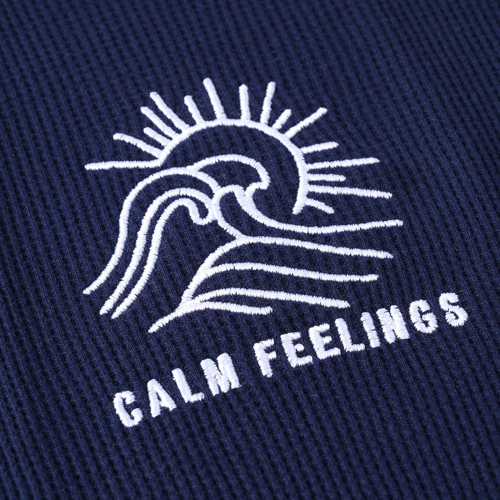 Boys Thermal Sando Calm Feelings-Navy.Blue