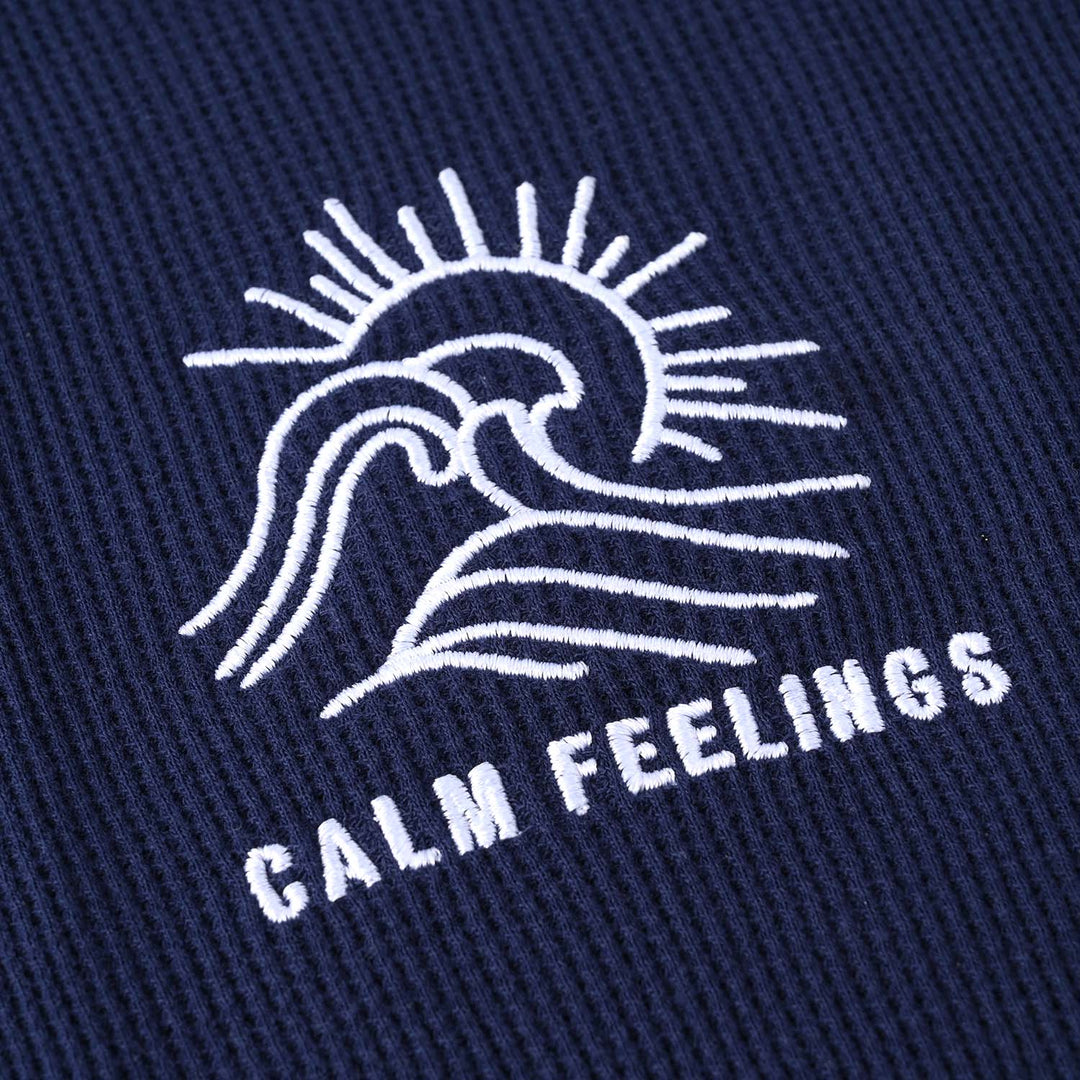 Boys Thermal Sando Calm Feelings-Navy.Blue
