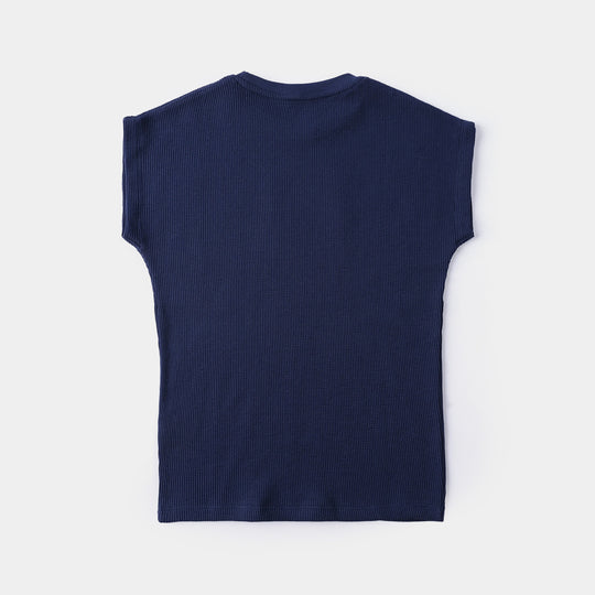 Boys Thermal Sando Calm Feelings-Navy.Blue