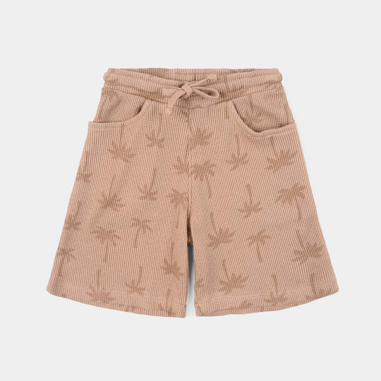 Boys Thermal Shorts (Palm Tree) - Brown