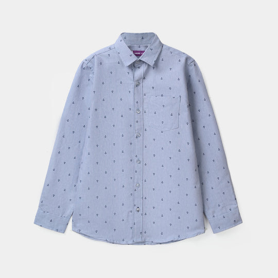 Boys Oxford Shirt (Anchor) - Blue