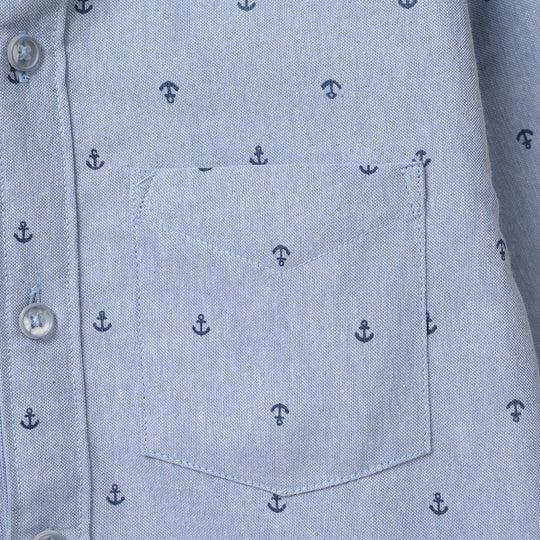 Boys Oxford Shirt (Anchor) - Blue