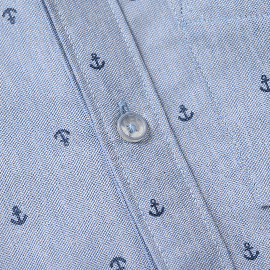 Boys Oxford Shirt (Anchor) - Blue