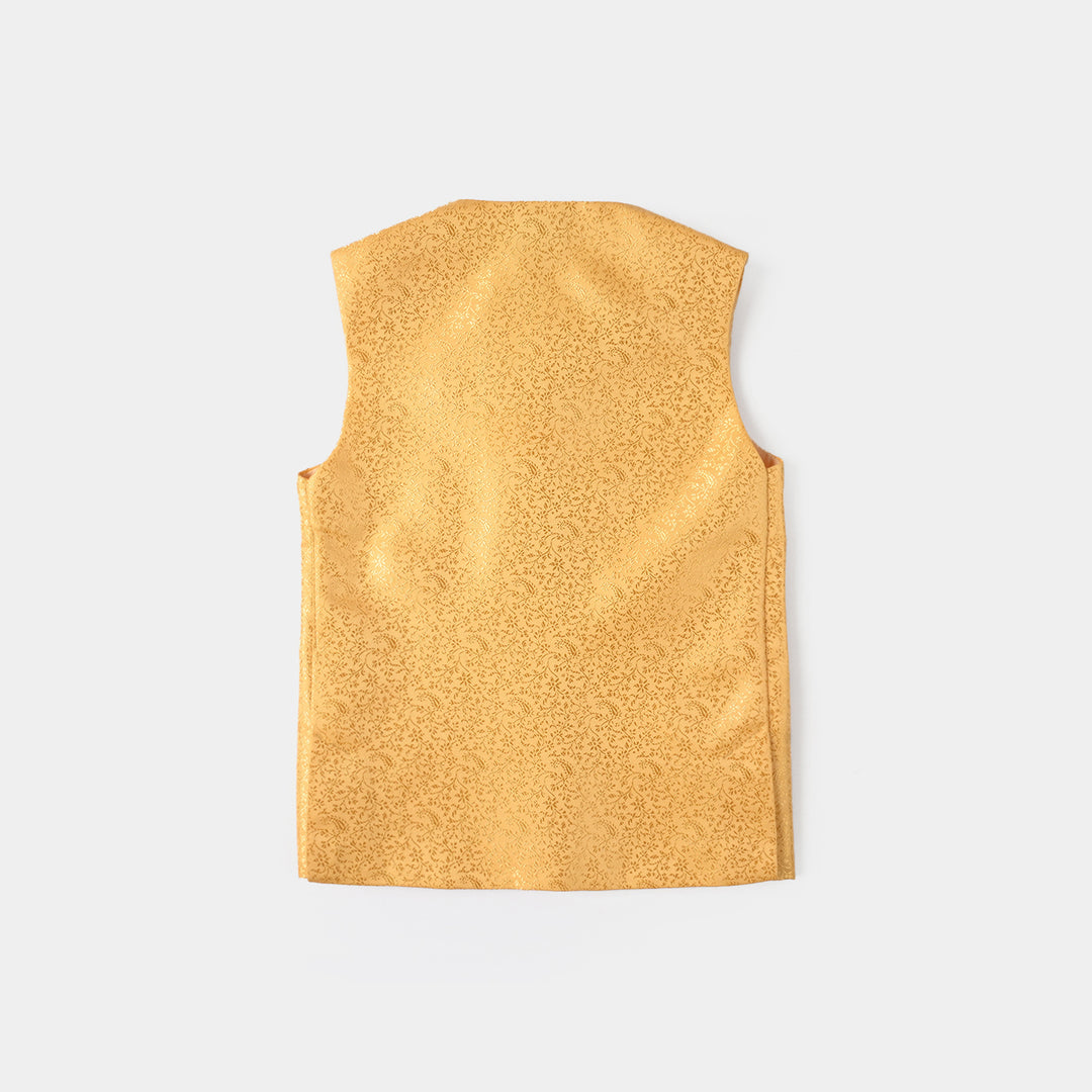 Infant Boys Poly Viscos Waist Coat (Essential Yellow)-Yellow
