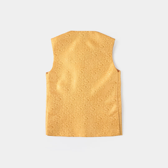 Infant Boys Poly Viscos Waist Coat (Essential Yellow)-Yellow