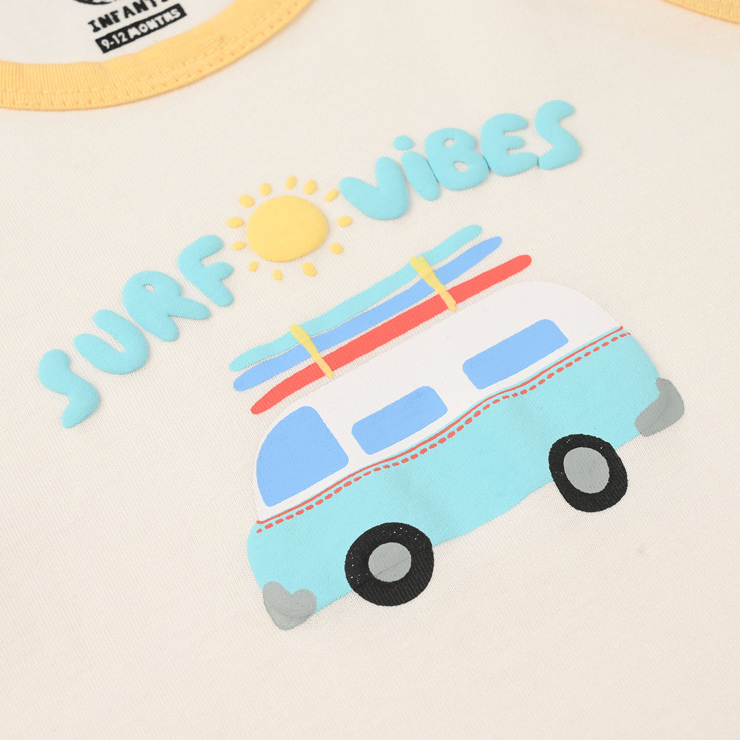 Infant Boys Jersey/Terry Sando (Surf Vibes) - Off White