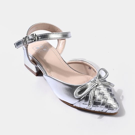 Girls Pumps Heels ZP-124-SILVER
