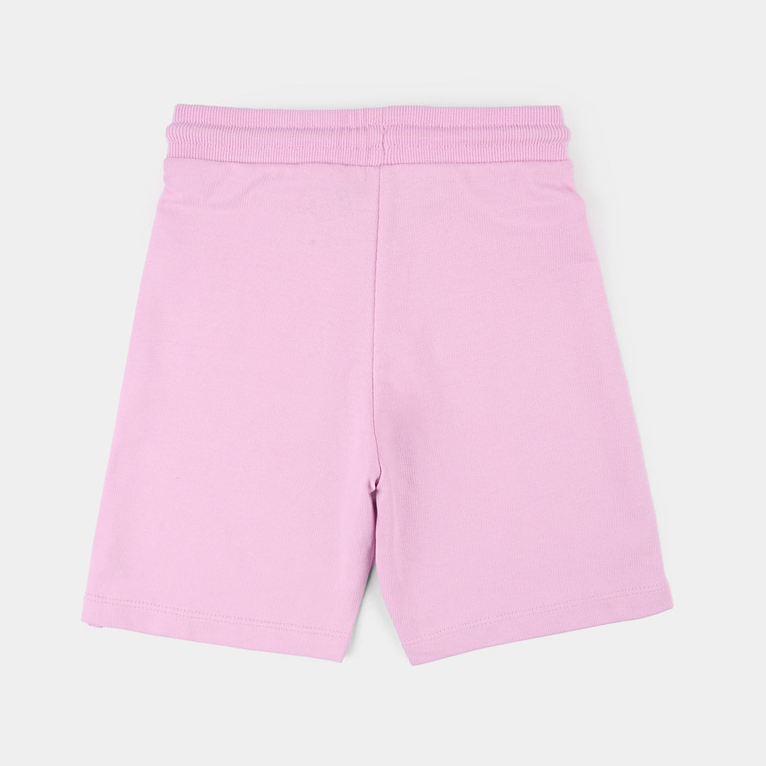 Girls Cotton Shorts (Heart Pocket) - Pink